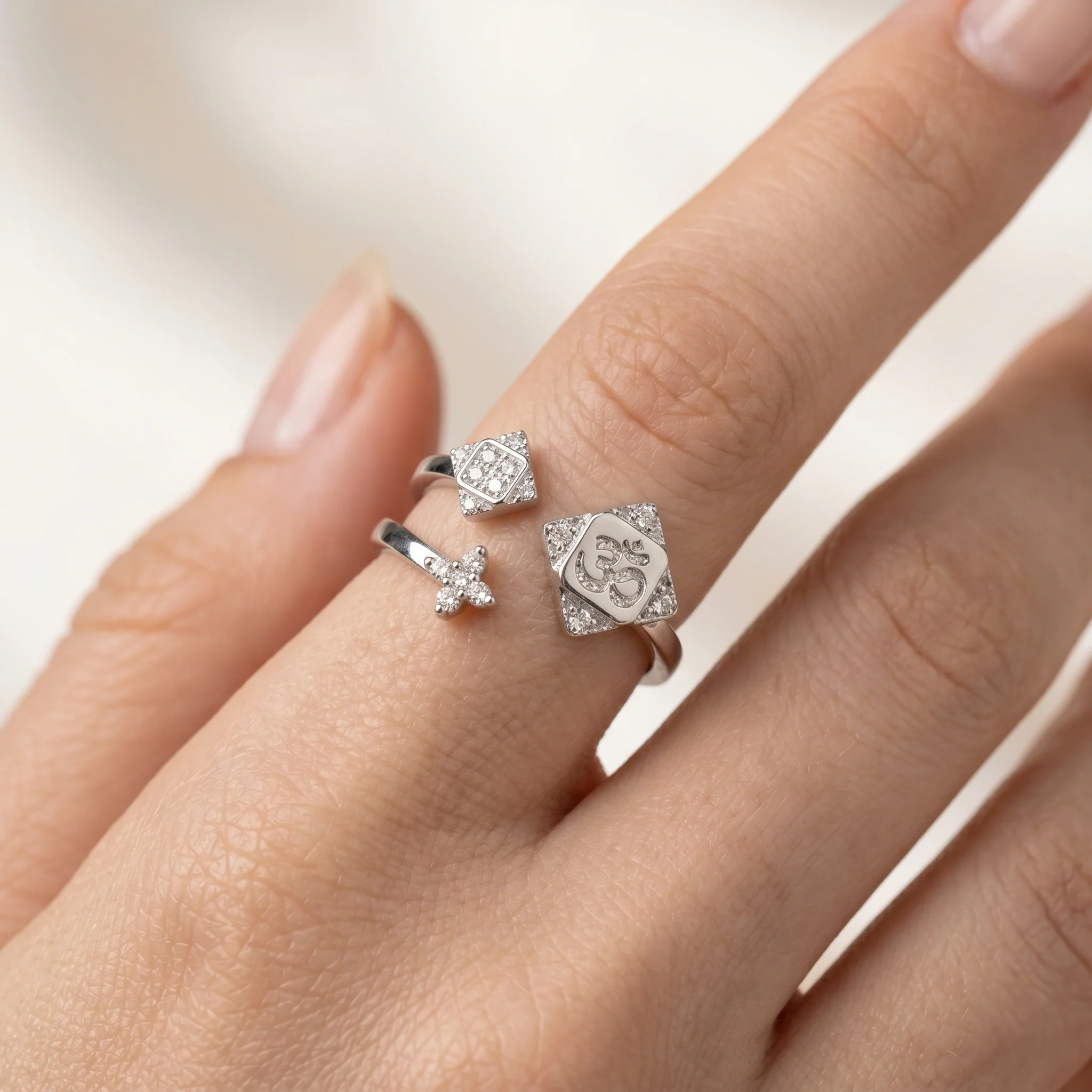 Om Silver Ring - Image 2