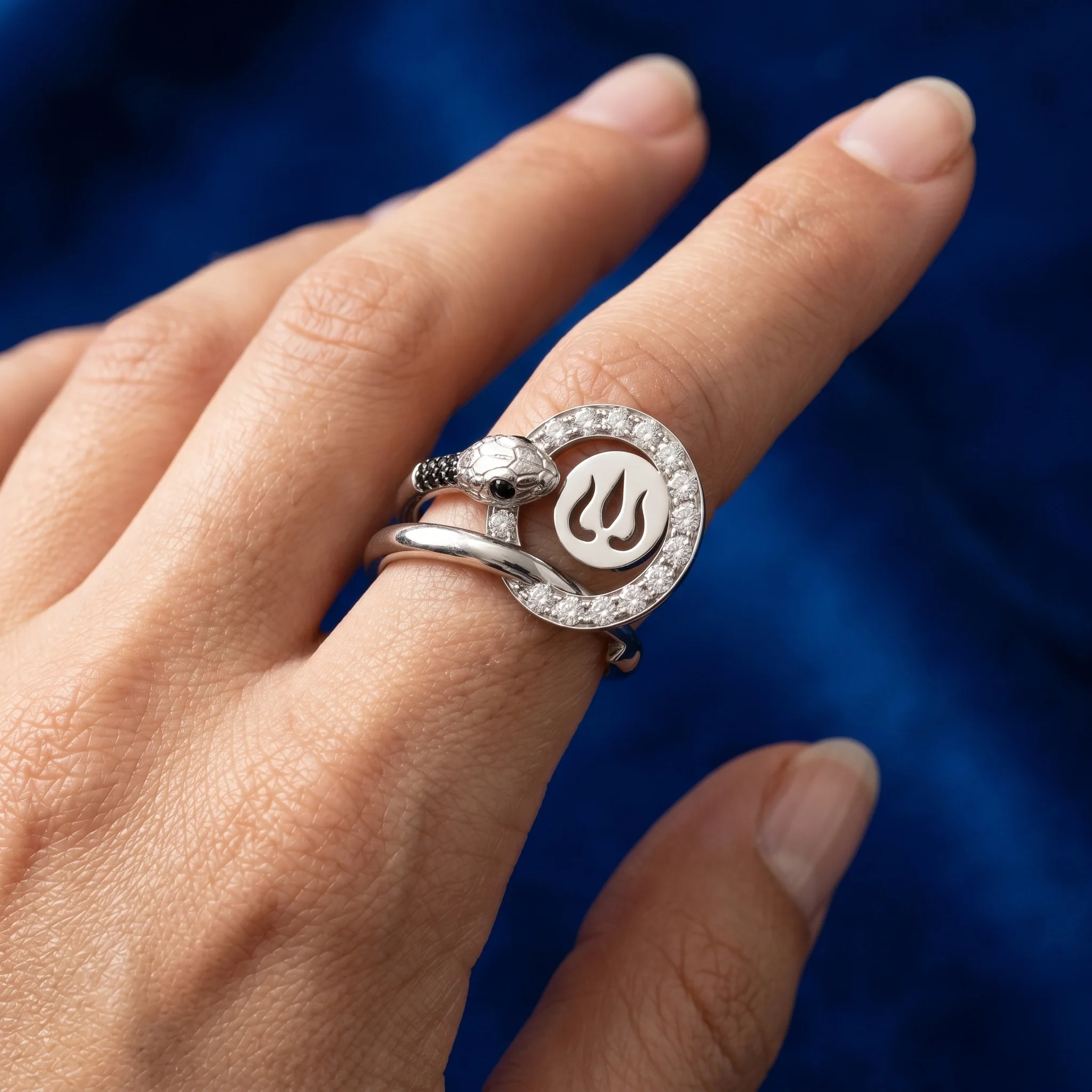 Om Halo Silver Ring - Image 2