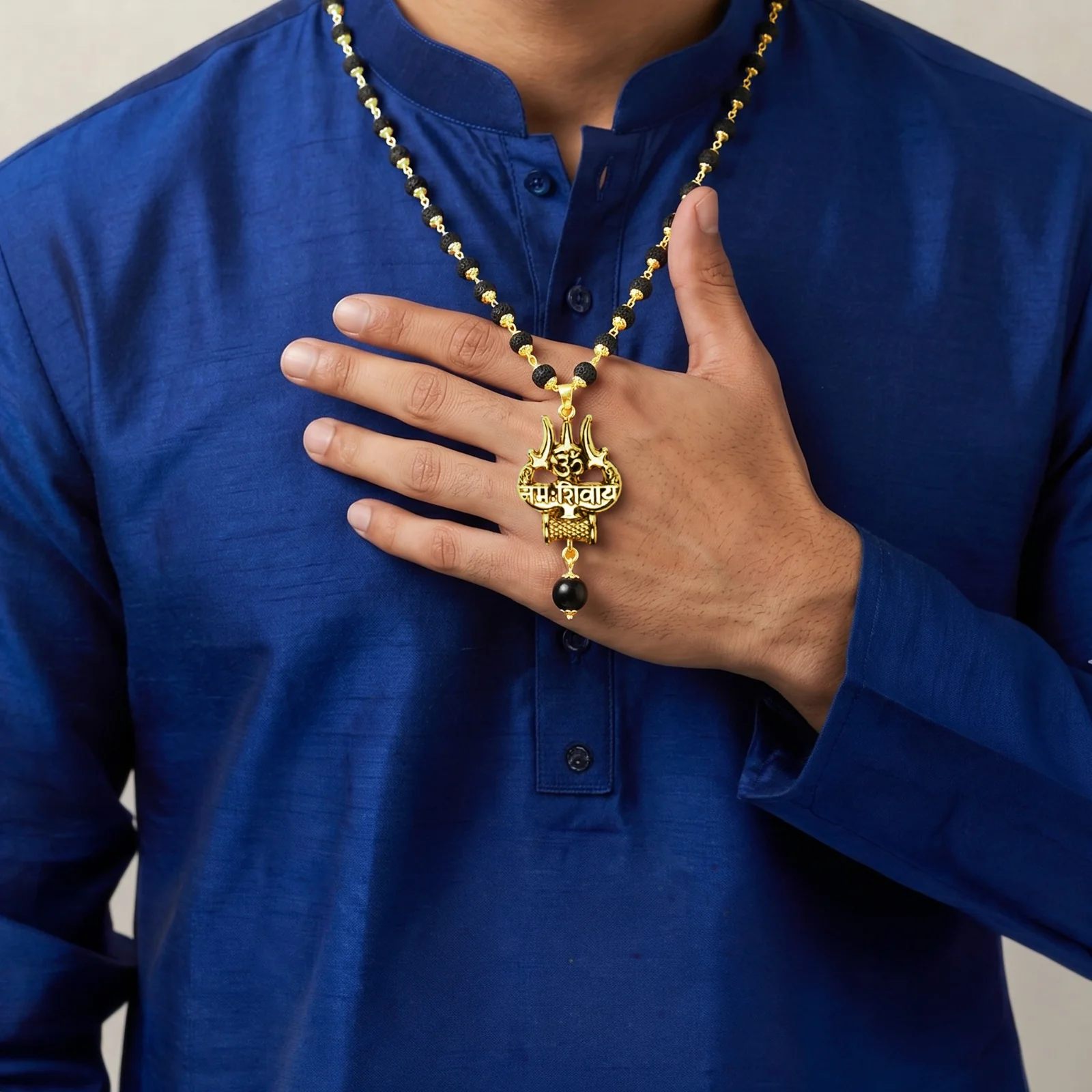 Original Shiv Trishul Karungali Mala (Gold) - Image 4