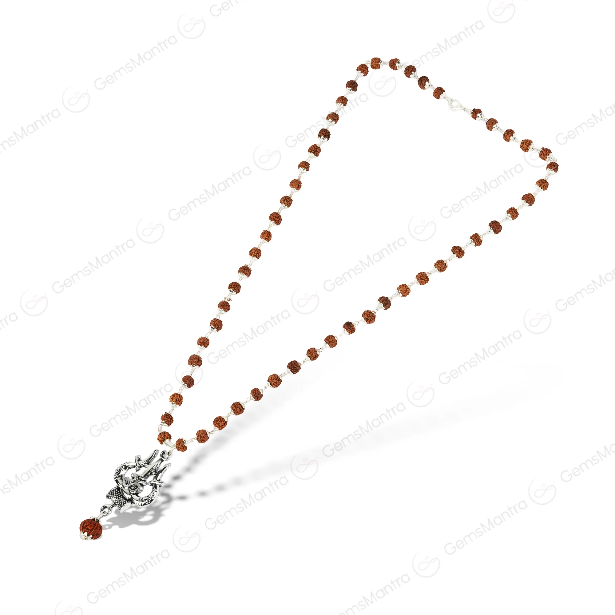 Original Shiv Trishul Rudraksha Mala (Silver) - Image 3