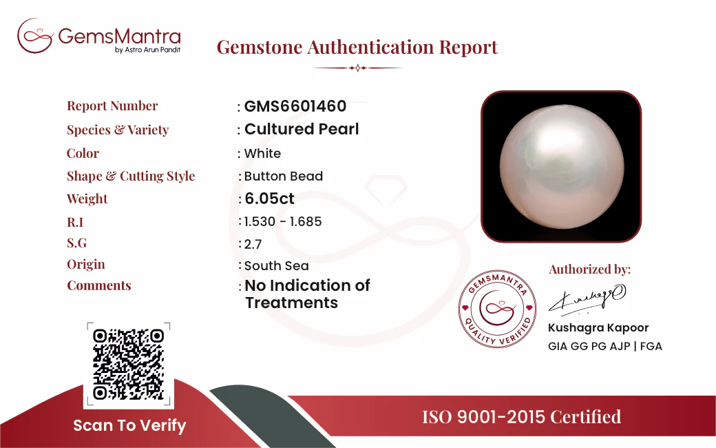 Pearl (Moti) – 6.05 Carat / 6.7 Ratti [GM09633] - Image 3