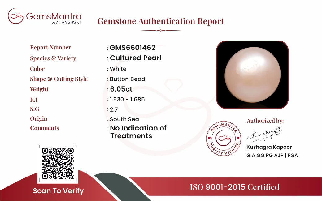Pearl (Moti) – 6.05 Carat / 6.7 Ratti [GM09635] - Image 3