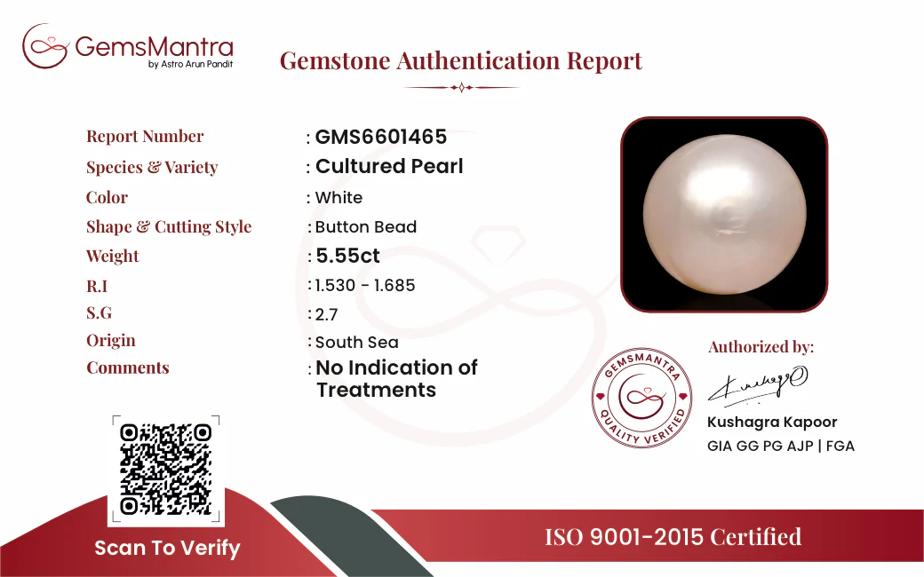 Pearl (Moti) – 5.55 Carat / 6.1 Ratti [GM09638] - Image 3