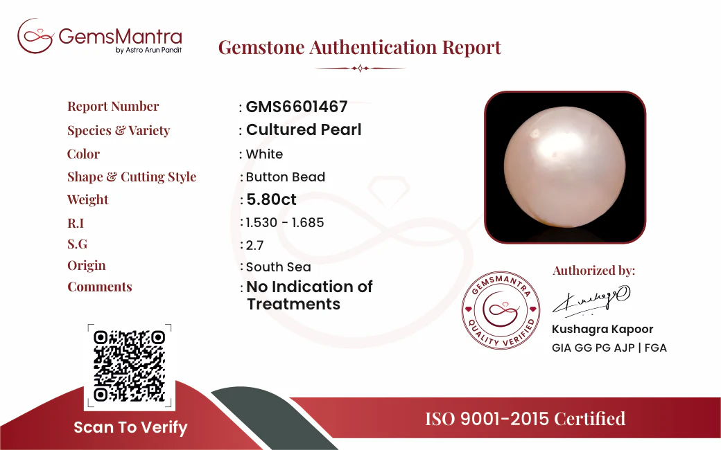 Pearl (Moti) – 5.8 Carat / 6.4 Ratti [GM09641] - Image 3