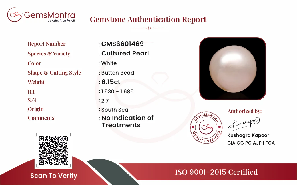 Pearl (Moti) – 6.15 Carat / 6.8 Ratti [GM09643] - Image 3
