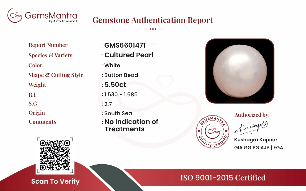 Pearl (Moti) – 5.5 Carat / 6.1 Ratti [GM09645] - Image 3