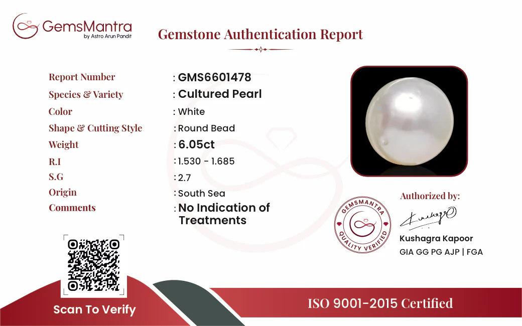 Pearl (Moti) – 6.05 Carat / 6.7 Ratti [GM09674] - Image 3