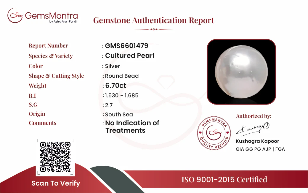 Pearl (Moti) – 6.7 Carat / 7.4 Ratti [GM09675] - Image 3