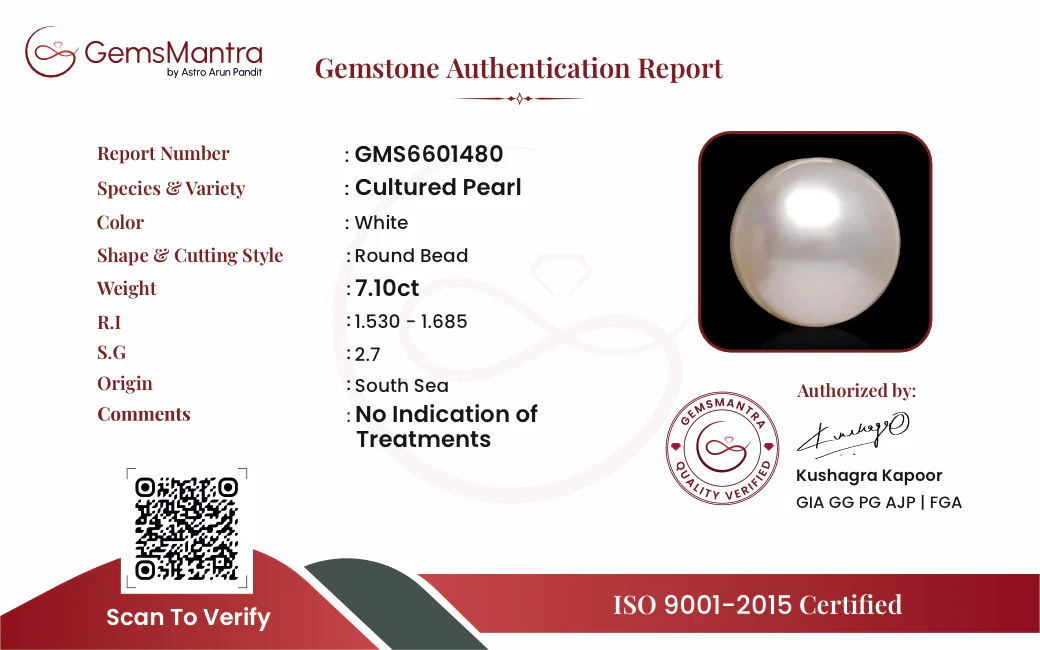 Pearl (Moti) – 7.1 Carat / 7.8 Ratti [GM09676] - Image 3