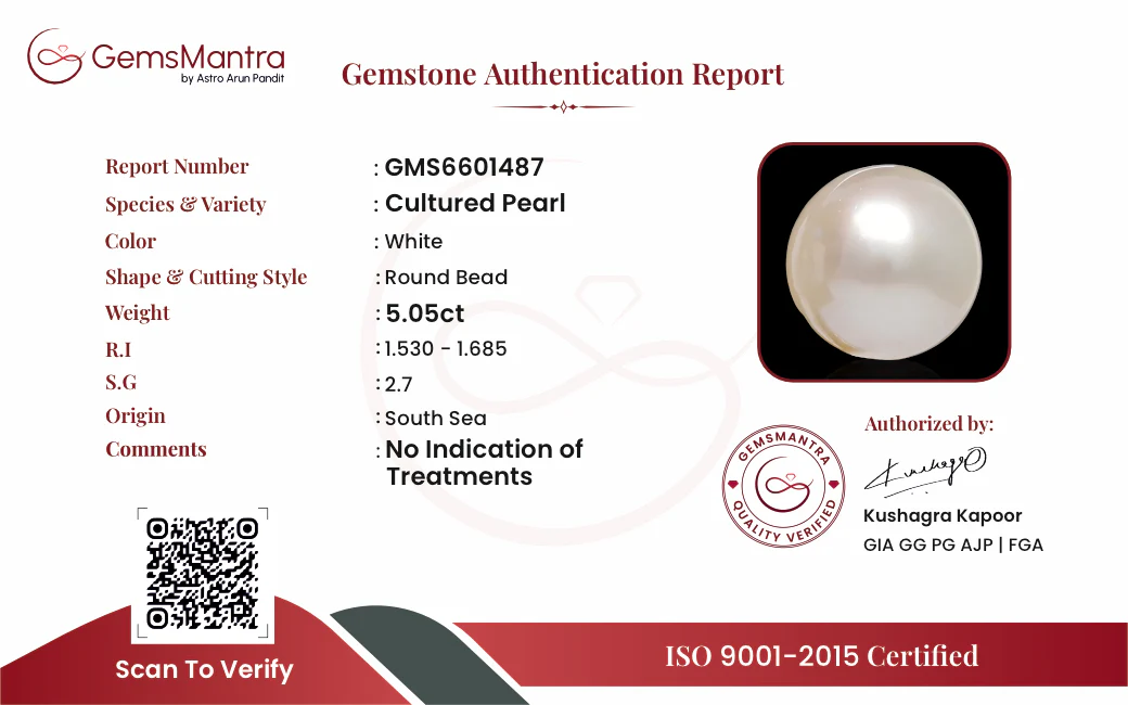 Pearl (Moti) – 5.05 Carat / 5.6 Ratti [GM09684] - Image 3