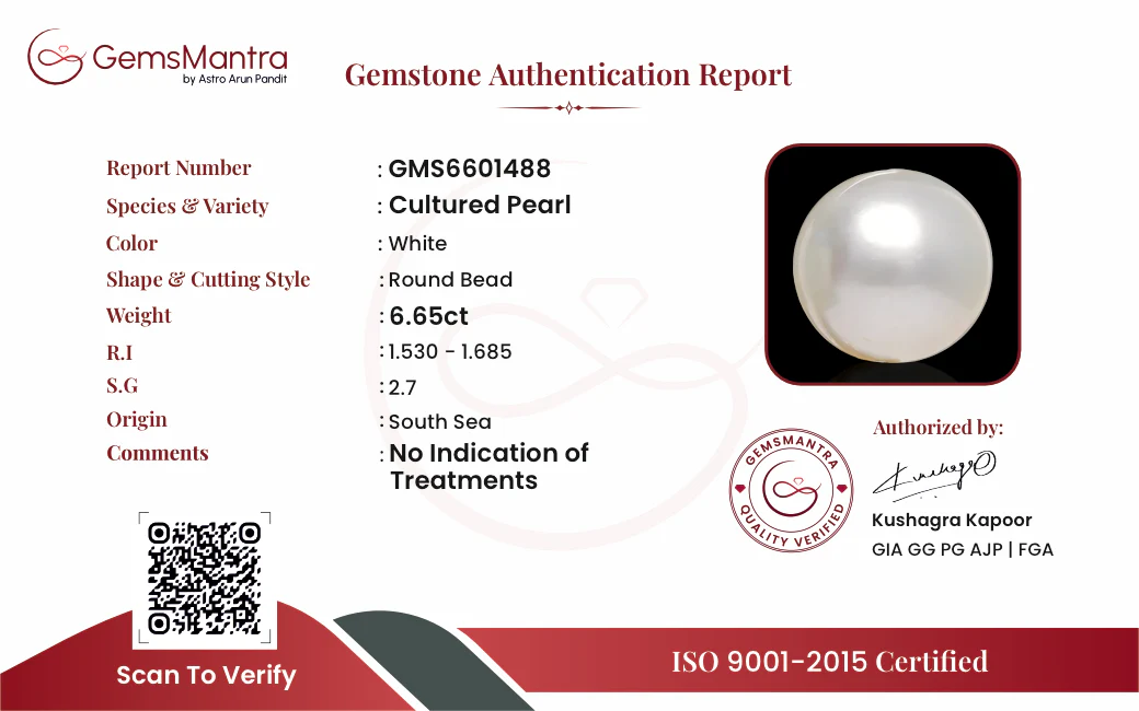 Pearl (Moti) – 6.65 Carat / 7.3 Ratti [GM09685] - Image 3