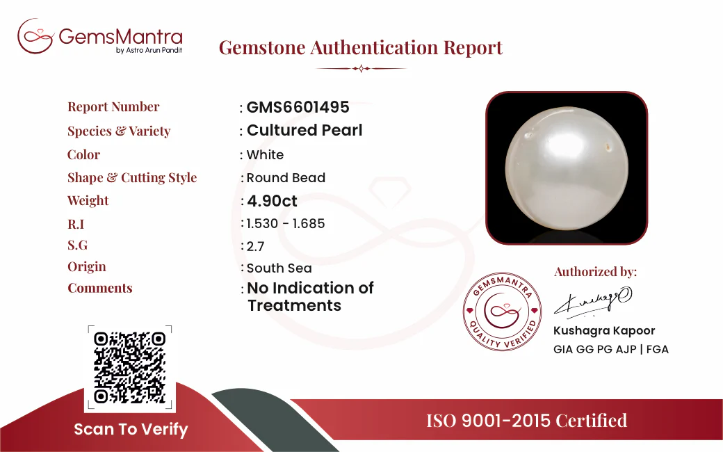 Pearl (Moti) – 4.9 Carat / 5.4 Ratti [GM09692] - Image 3