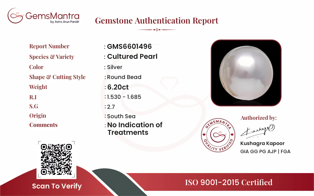 Pearl (Moti) – 6.2 Carat / 6.8 Ratti [GM09693] - Image 3