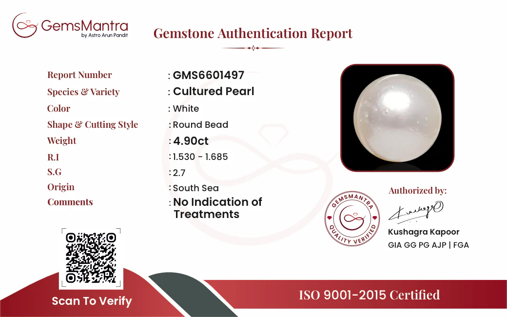 Pearl (Moti) – 4.9 Carat / 5.4 Ratti [GM09695] - Image 3