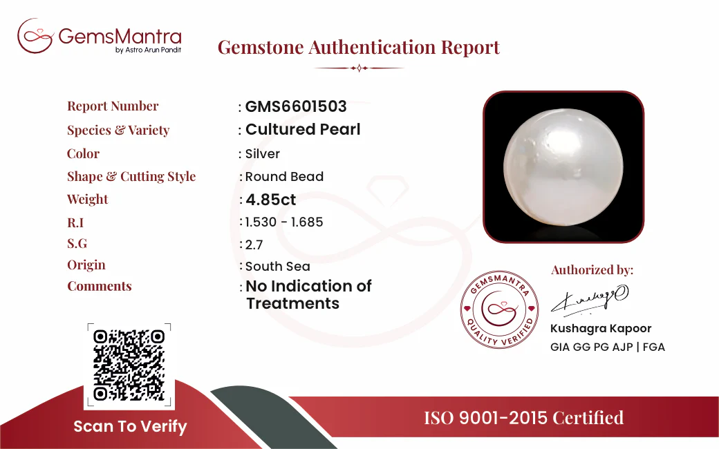 Pearl (Moti) – 4.85 Carat / 5.3 Ratti [GM09703] - Image 3