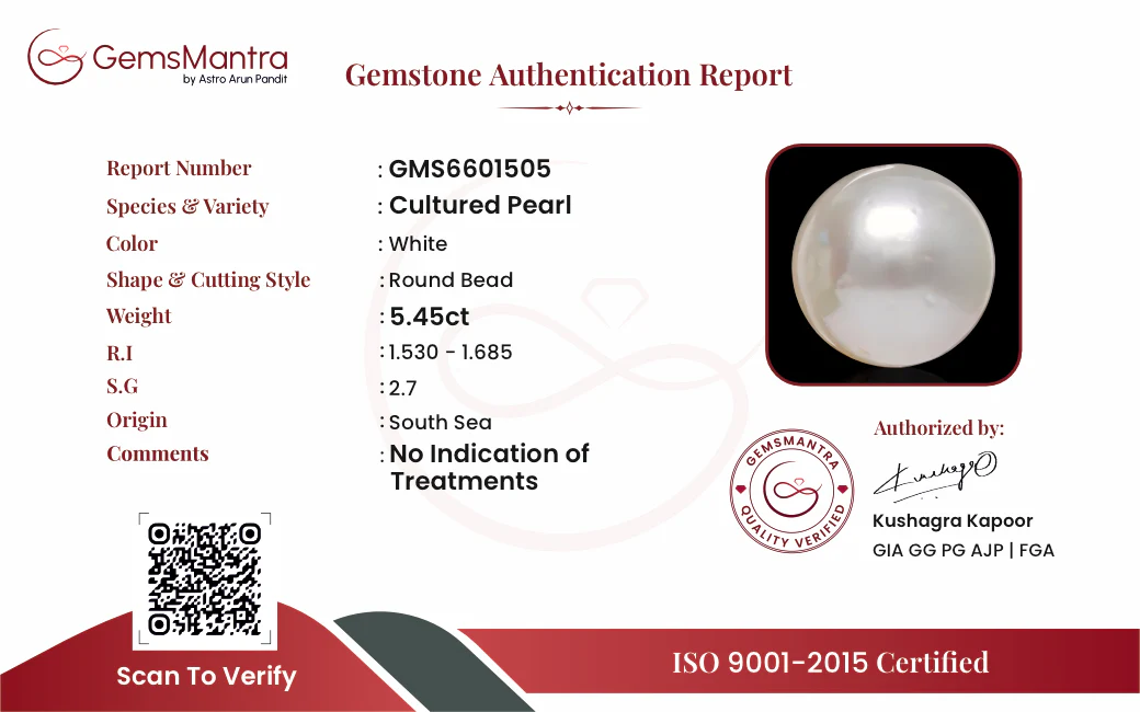 Pearl (Moti) – 5.45 Carat / 6 Ratti [GM09705] - Image 3
