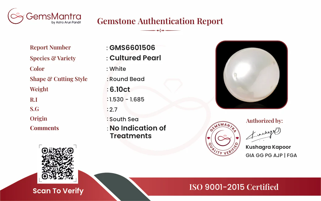 Pearl (Moti) – 6.1 Carat / 6.7 Ratti [GM09706] - Image 3