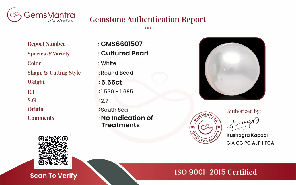 Pearl (Moti) – 5.55 Carat / 6.1 Ratti [GM09707] - Image 3