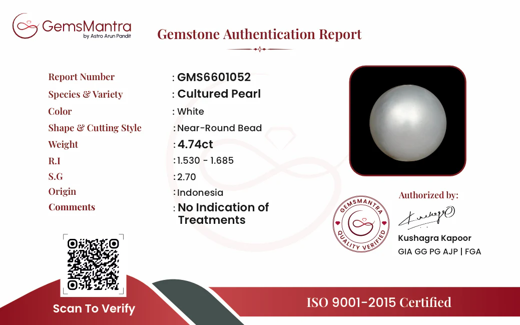 Pearls (Moti) – 4.74 Carat / 5.2 Ratti [GM09908] - Image 2