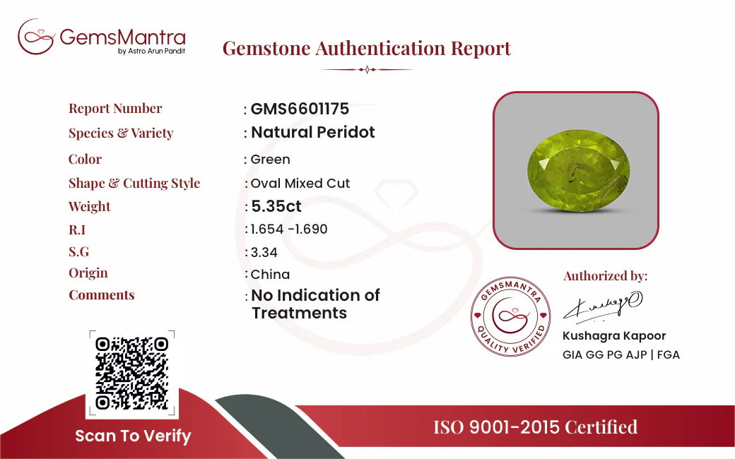 Peridot – 5.35 Carat / 5.9 Ratti [GM09808] - Image 3