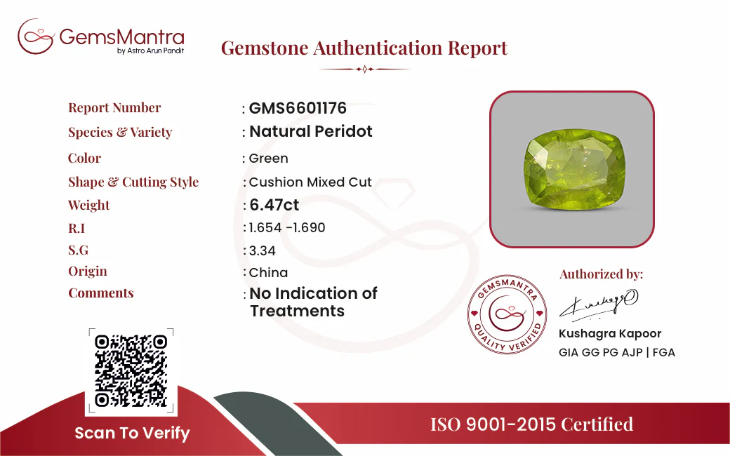 Peridot – 6.47 Carat / 7.1 Ratti [GM09809] - Image 3