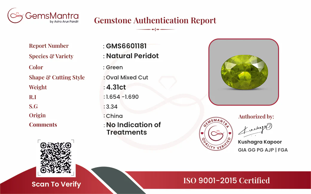 Peridot – 4.31 Carat / 4.7 Ratti [GM09814] - Image 3