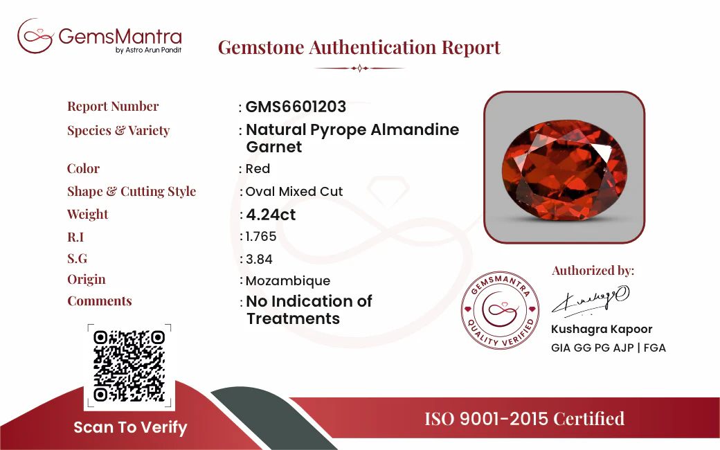 Red Garnet – 4.24 Carat / 4.7 Ratti [GM09887] - Image 3