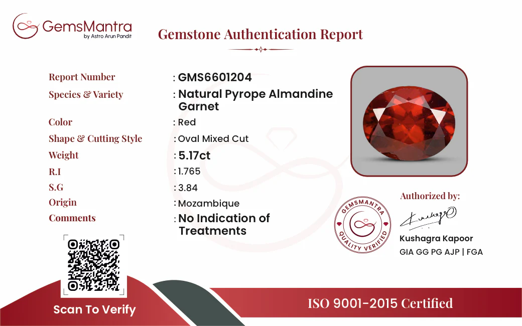 Red Garnet – 5.17 Carat / 5.7 Ratti [GM09888] - Image 3