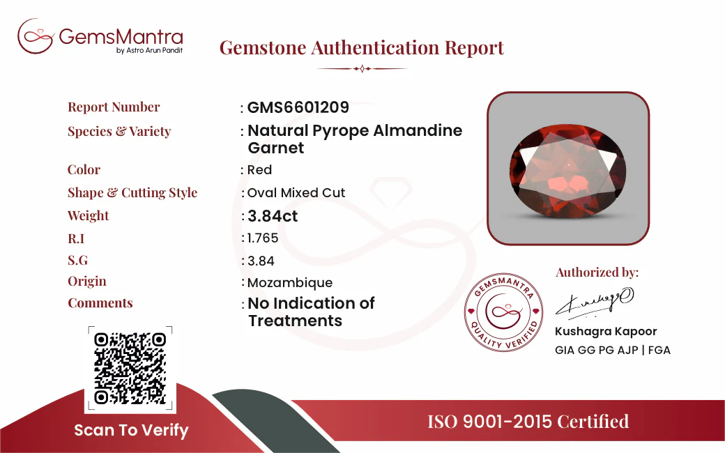 Red Garnet – 3.84 Carat / 4.2 Ratti [GM09893] - Image 3