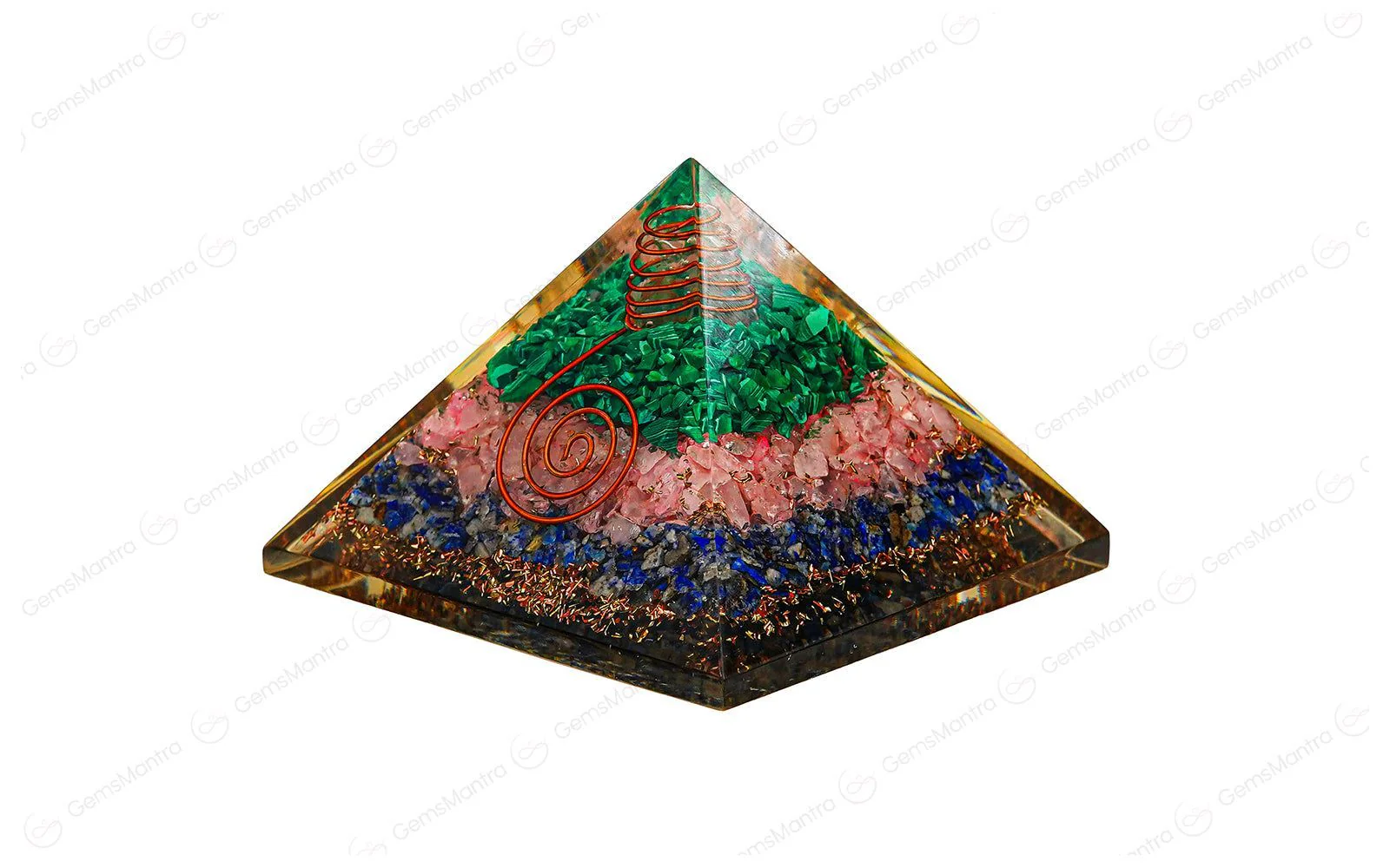 Rose Quartz, Lapis Lazuli & Malachite Pyramids – for Vastu