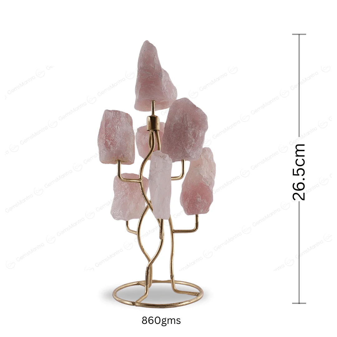 Rose Quartz Raw Stone with Stand – for Vastu - Image 3