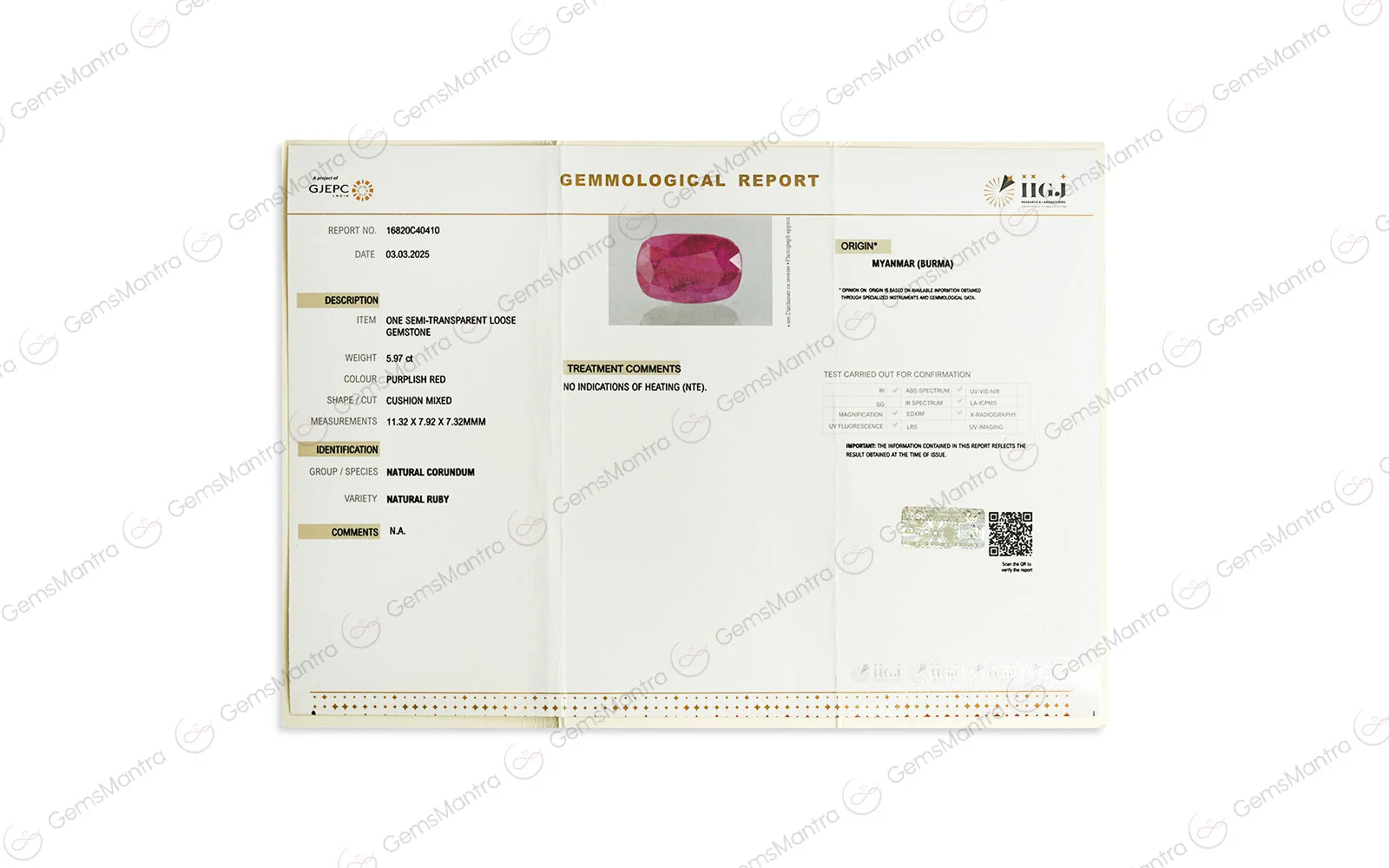 Ruby (Manik) – 5.97 Carat / 6.6 Ratti [GM_007] - Image 3