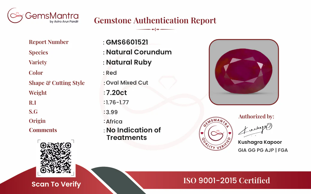 Ruby (Manik) – 7.2 Carat / 7.9 Ratti [GM09449] - Image 3