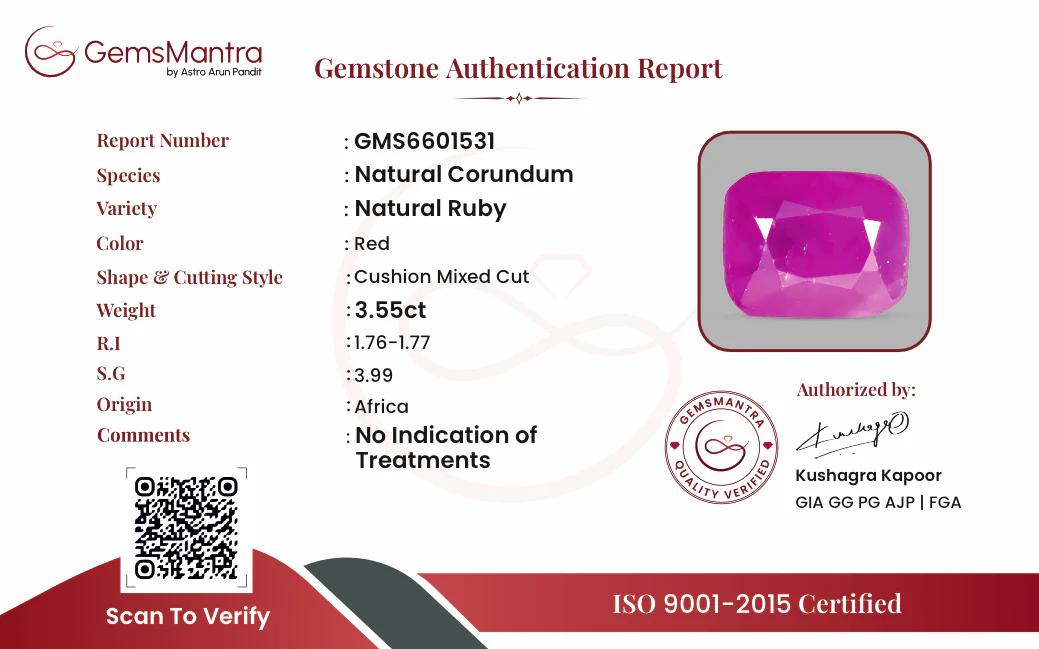 Ruby (Manik) – 3.55 Carat / 3.9 Ratti [GM09459] - Image 3