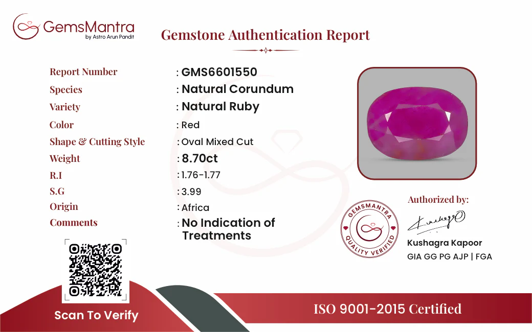 Ruby (Manik) – 8.7 Carat / 9.6 Ratti [GM09479] - Image 3