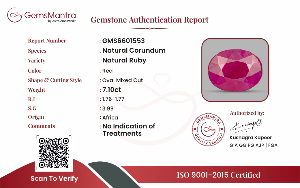 Ruby (Manik) – 7.1 Carat / 7.8 Ratti [GM09492] - Image 3