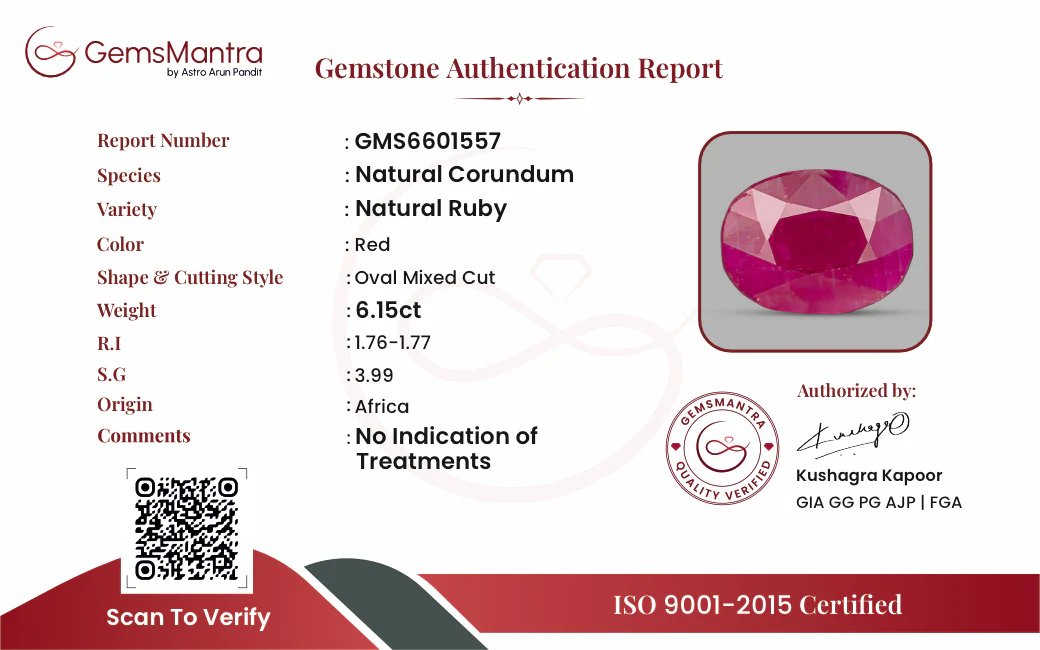 Ruby (Manik) – 6.15 Carat / 6.8 Ratti [GM09496] - Image 3