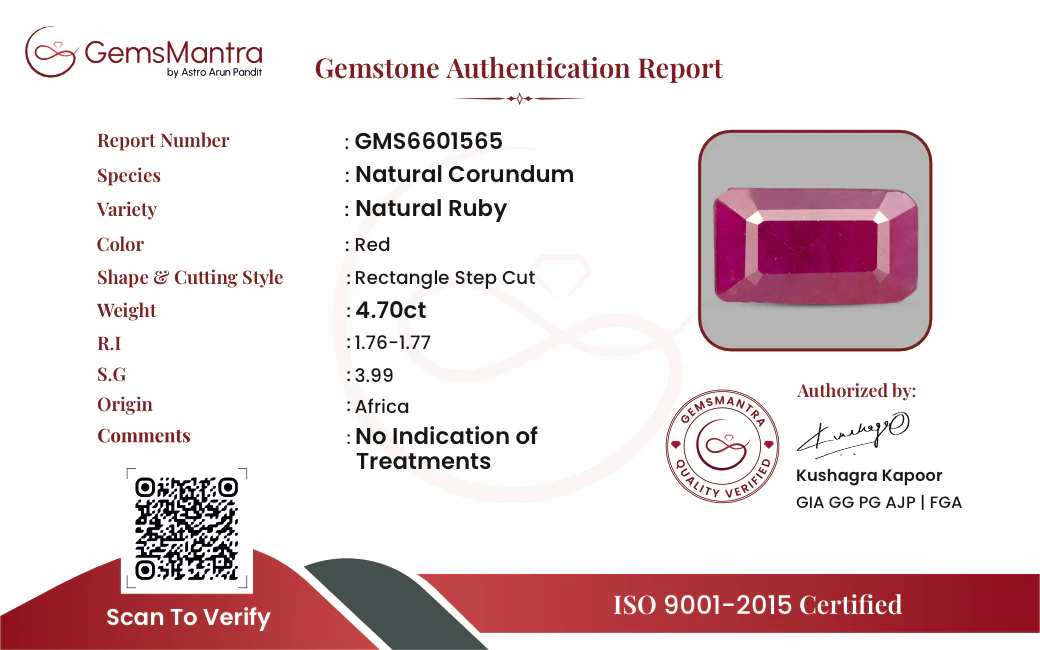 Ruby (Manik) – 4.7 Carat / 5.2 Ratti [GM09505] - Image 3