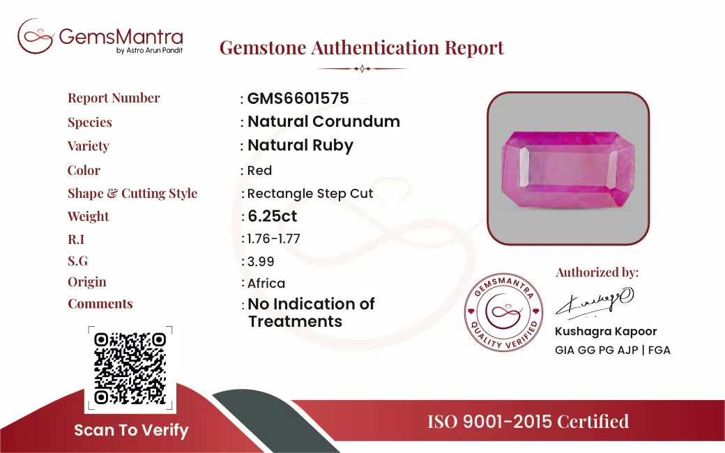 Ruby (Manik) – 6.25 Carat / 6.9 Ratti [GM09515] - Image 3