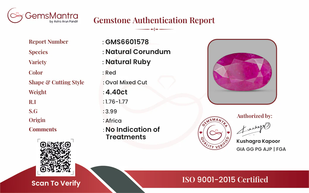 Ruby (Manik) – 4.4 Carat / 4.8 Ratti [GM09518] - Image 3