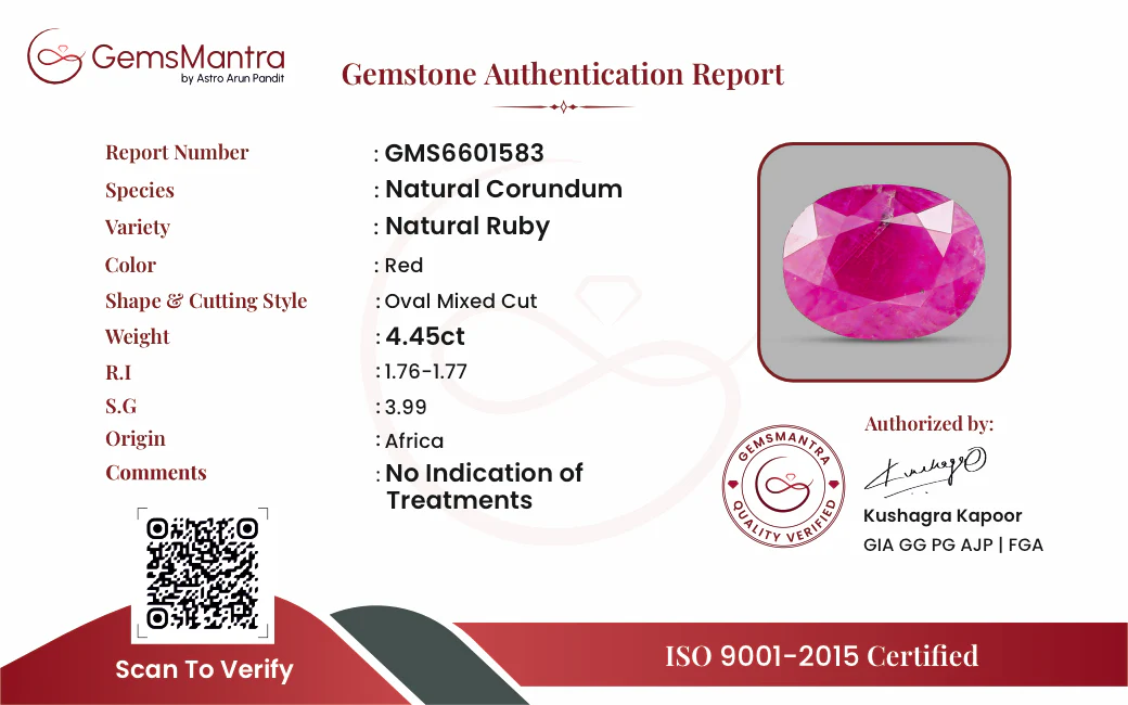 Ruby (Manik) – 4.45 Carat / 4.9 Ratti [GM09523] - Image 3
