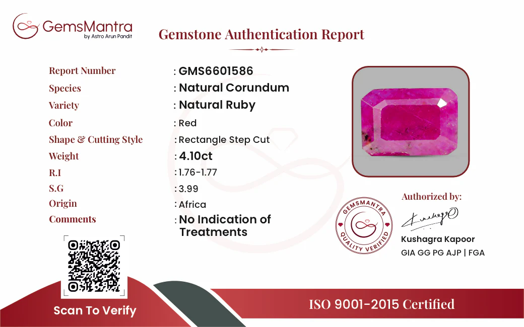 Ruby (Manik) – 4.1 Carat / 4.5 Ratti [GM09527] - Image 3