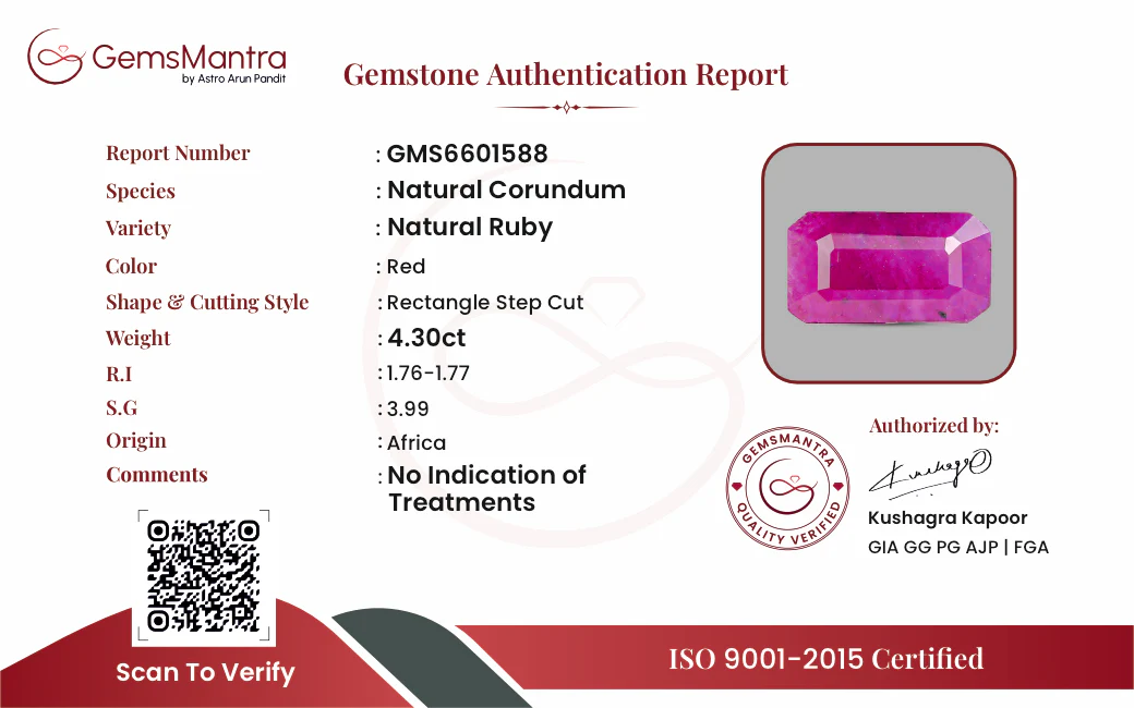 Ruby (Manik) – 4.3 Carat / 4.7 Ratti [GM09529] - Image 3