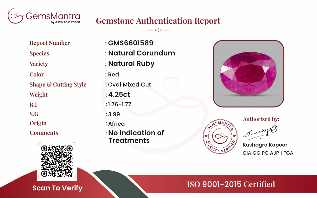 Ruby (Manik) – 4.25 Carat / 4.7 Ratti [GM09530] - Image 3