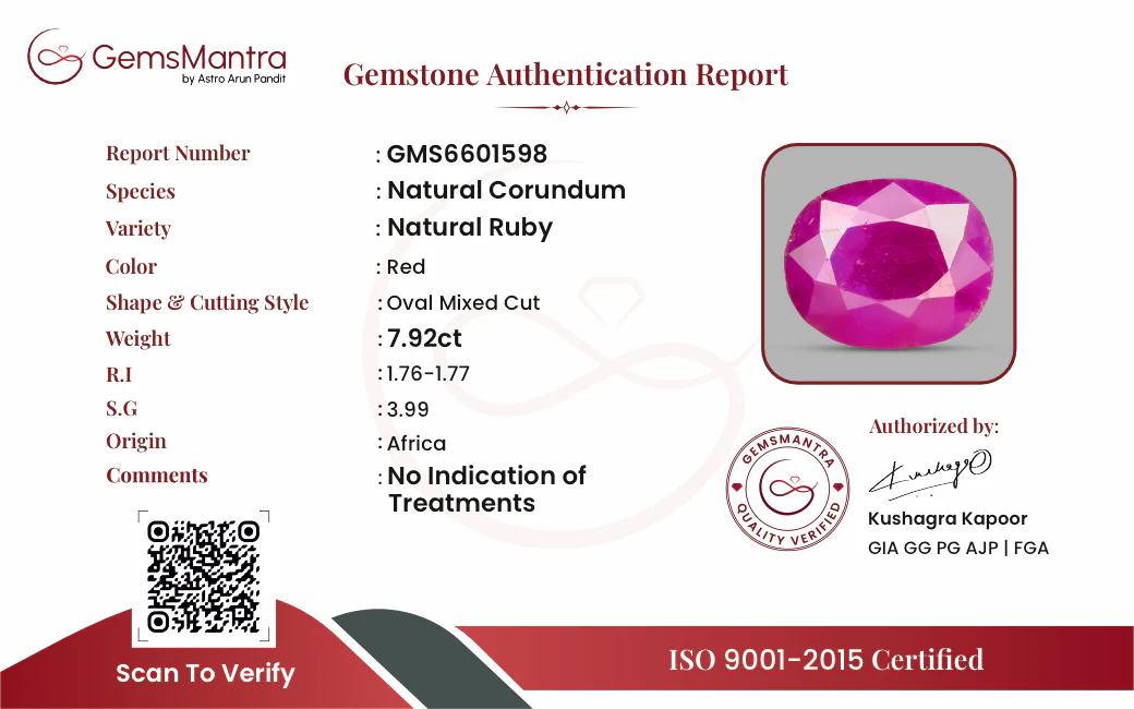 Ruby (Manik) – 7.92 Carat / 8.7 Ratti [GM09723] - Image 3