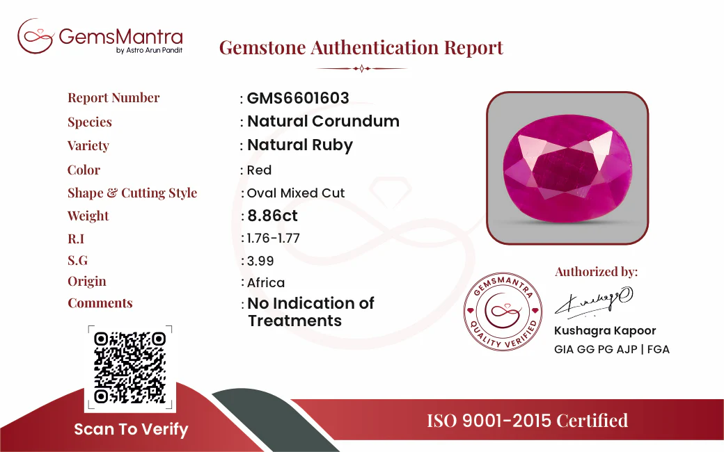 Ruby (Manik) – 8.86 Carat / 9.7 Ratti [GM09729] - Image 3