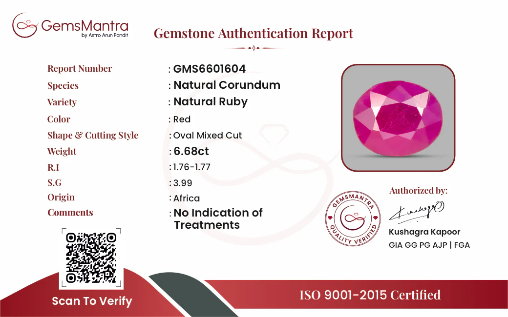 Ruby (Manik) – 6.68 Carat / 7.3 Ratti [GM09737] - Image 3