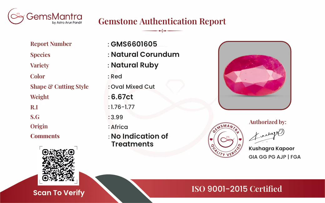 Ruby (Manik) – 6.67 Carat / 7.3 Ratti [GM09738] - Image 3