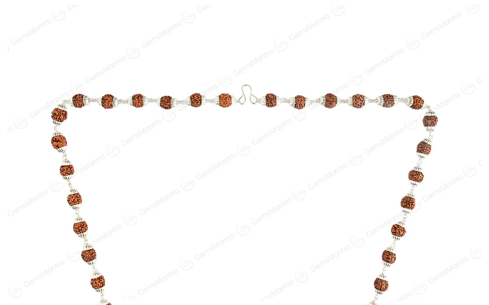 5 Mukhi Rudraksha Silver Mala with 54 Beads (Unisex) - Image 4