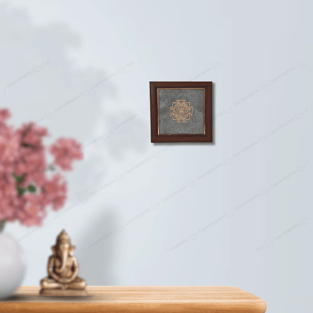 Shri Yantra Pyrite Dust Frame – for Prosperity [SKU049] - Image 2